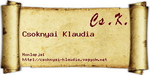 Csoknyai Klaudia névjegykártya
